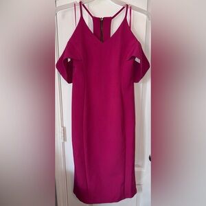 Vesper Elegant off the shoulder spaghetti strap Magenta Dress